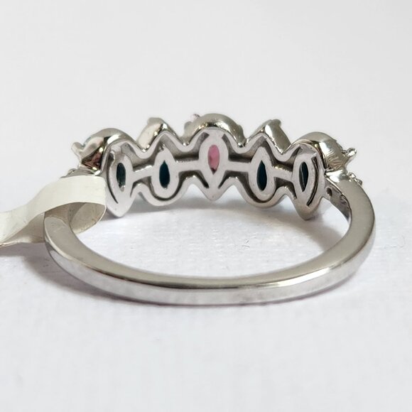 NWT 925 Sleeping Beauty Turquoise & Garnet Ring Size 7 - Picture 5 of 12